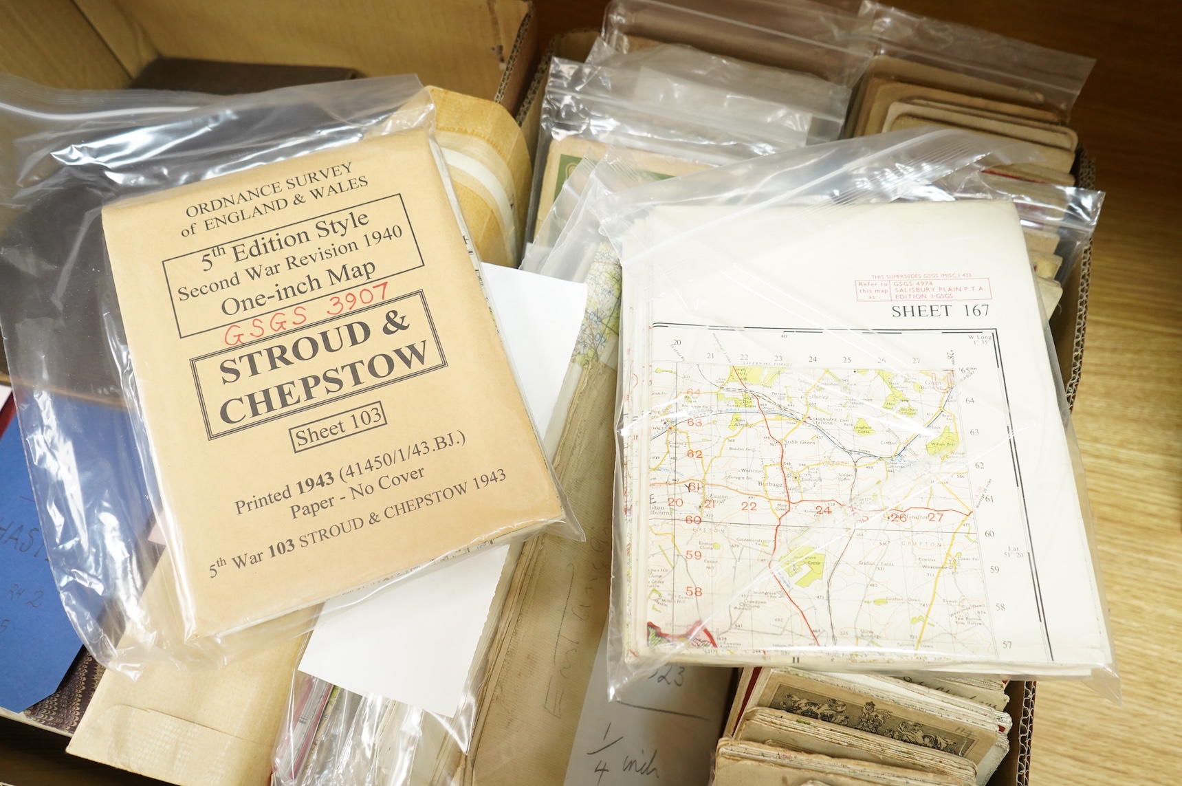 A collection of twenty-one late 19th century Ordnance Survey maps, many in slip cases, including the Revised New Series and Third Edition, areas covered include; Basingstoke, Hastings, Maidstone, Canterbury, Dorking, Sno